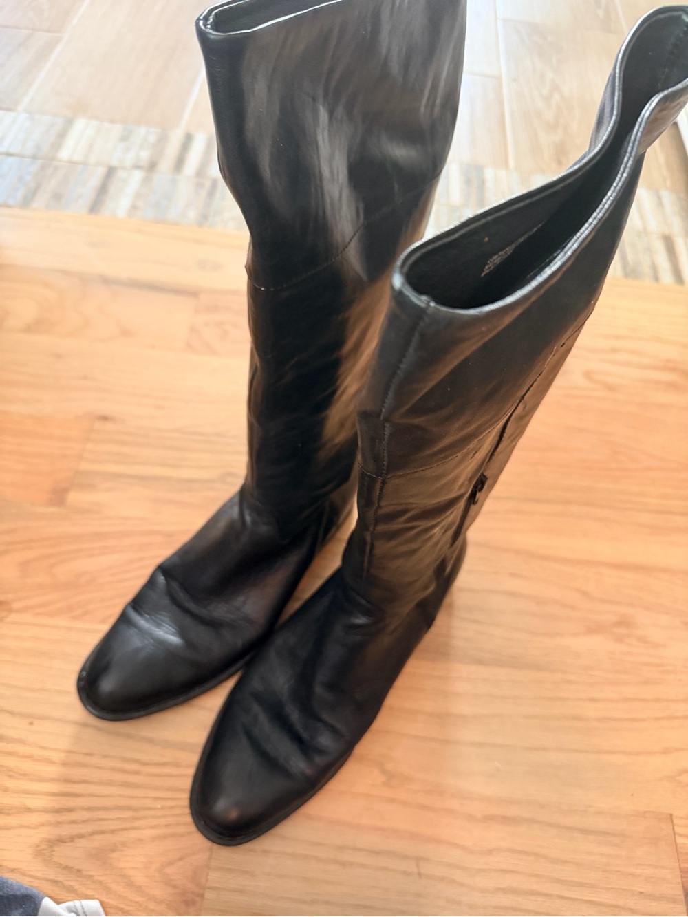 Børn Crown Genuine Black Leather Tall Riding Boots - Size 11 M / EU 43 - Picture 14 of 16